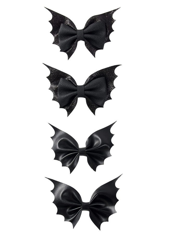 Fancheer 4Pcs Bat Hair Bow Clips for Girls Women Black Hair Accessories Party Decorations - Image 2